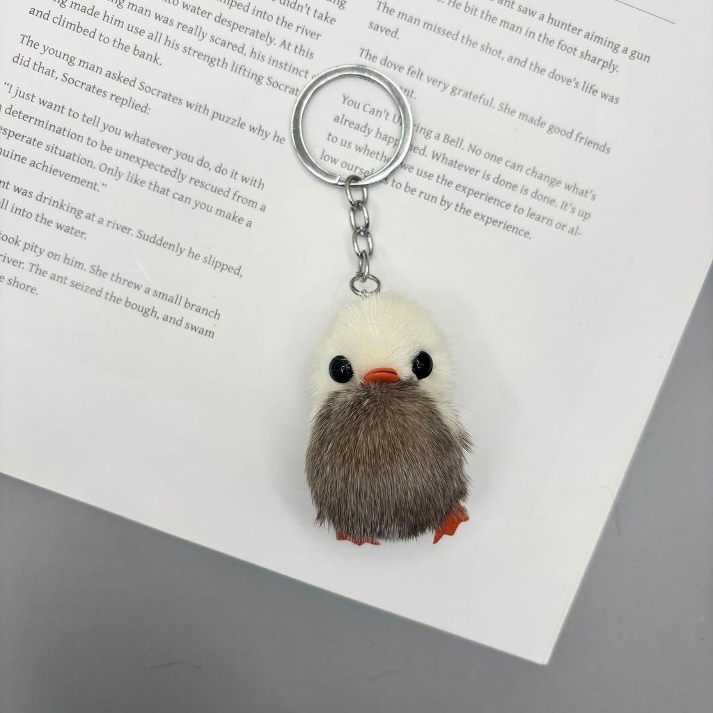Мини-брелок из меха норки Желтая Утка Плюшевый Цыпленок Пара Подвеска Цепочка для сумки телефона Очаровательный элемент
