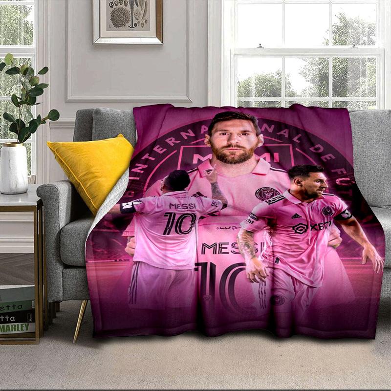 Messi's Pink  Portable Blanket/Soft Blanket Bedding Blanket Suitable for Travel Camping Living Rooms Offices Sofas Fan Gifts