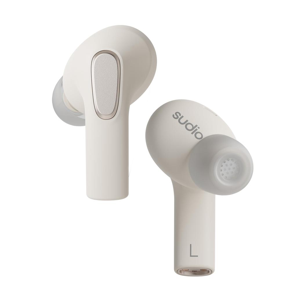 SUDIO E3 Wireless Canal Active Noise Bluetooth Compatible with Playback Up To Approximately 30 Simple Genuine (White) Earphones, Type, Cancellation,