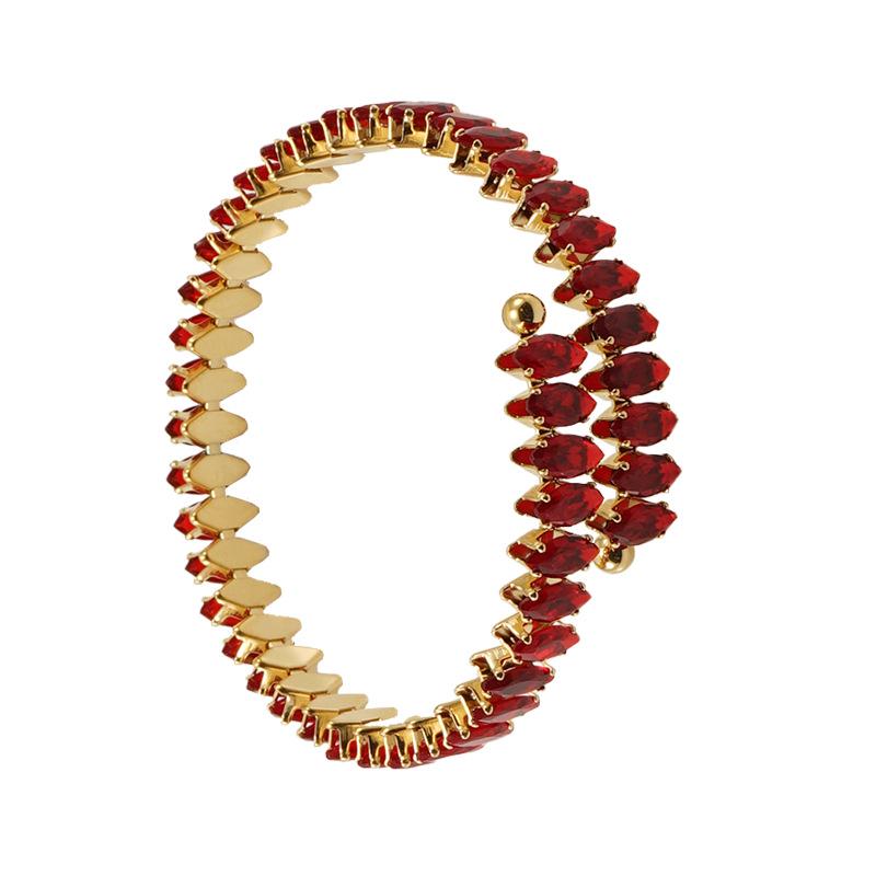 Европейский и американский браслет из нержавеющей стали с 18-каратным золотым покрытием, регулируемый, с геометрическим дизайном, с цирконом для женщин