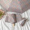 Compact Mini Folding Travel Umbrella Lightweight UV Protection Retro Floral Design Ideal for Women And Girls