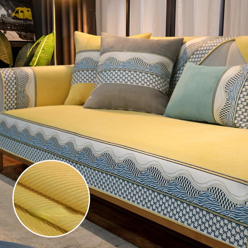 Модная подушка для дивана, всесезонная простая современная подушка, противоскользящая подушка, кожаный чехол для дивана, полное покрытие, тканевое полотенце