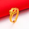 Gold Plated Lucky Ring Opening Adjustable Simple Transfer Ring For Women All-Match Luxury Finger Accessories