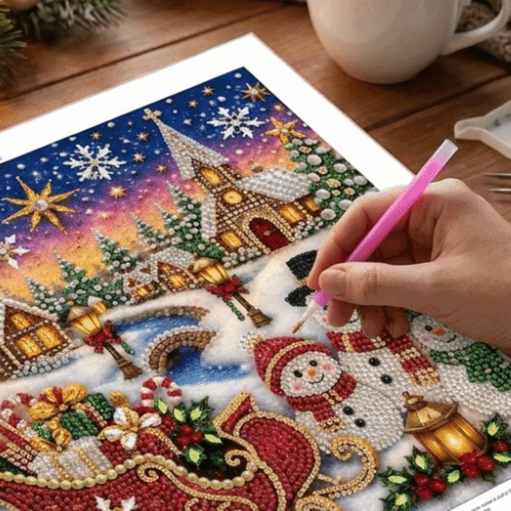 Nativity Scene Christmas Night Scene Pearl Painting Kit Sparkle Pearl Art Craft Kit Beginner