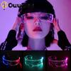 Neon Party LED Luminous Glasses LED Glasses Wire Light Up Visor Eyeglasses Bar Grow Goggles for Halloween Christmas Festive