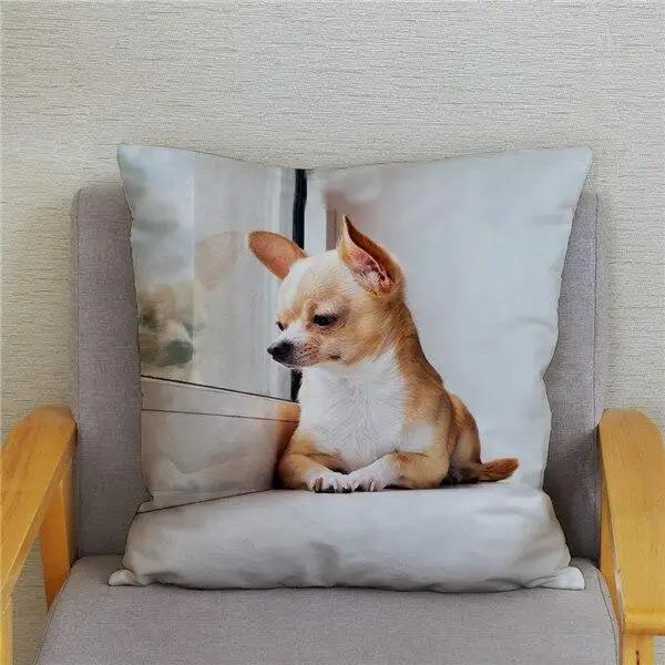 Милая Мини Собака Чихуахуа Декоративная Наволочка Офис Гостиная Автомобиль Украшения Дома Наволочка