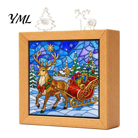 Artistic Bedtime Atmosphere Lamp DIY Acrylic Puzzle LED Night Light, Christmas Town Jigsaw Lamp, Hand Modern Home Illumination Decor Assembled