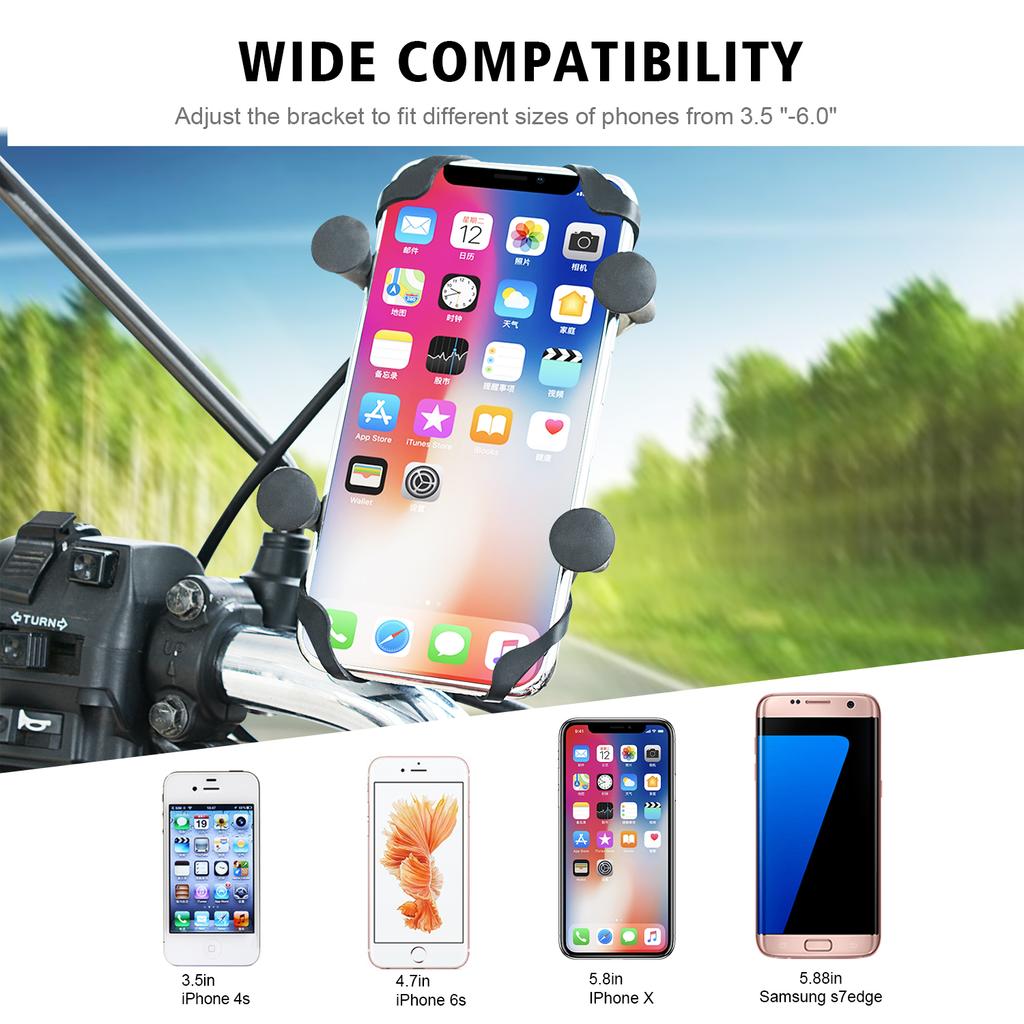 X-shaped Waterproof 9V To 24V USB Motorcycle Bracket Motorcycle Charger