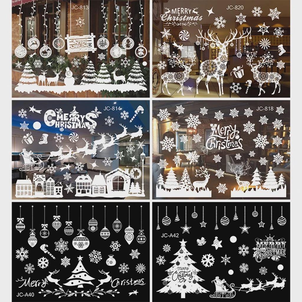 2-Piece Merry Christmas Window Sticker Ornaments Set, Xmas Navidad Natal Decor for Home, Cristmas Gifts for New Year 2026 2027