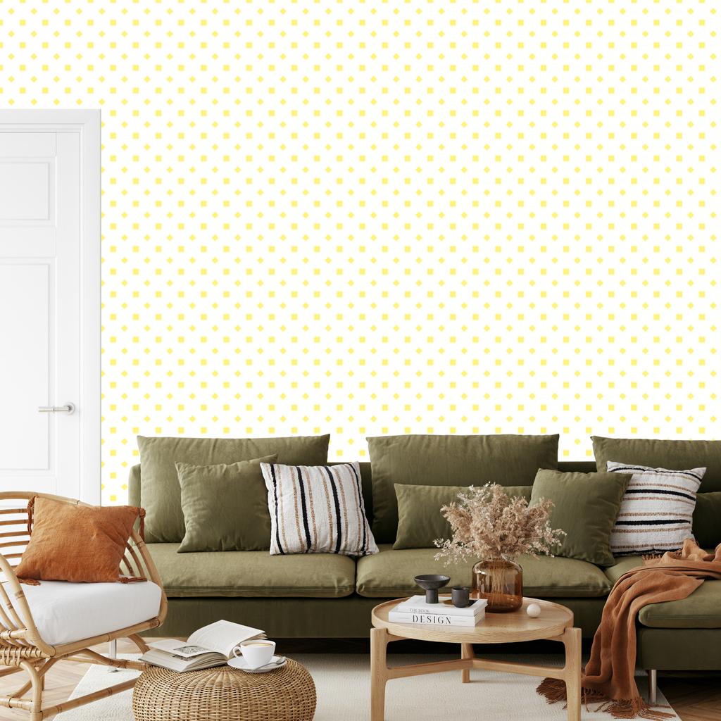 White and cream dots wallpaper, soft shapes for living room and bedroom 50x1000