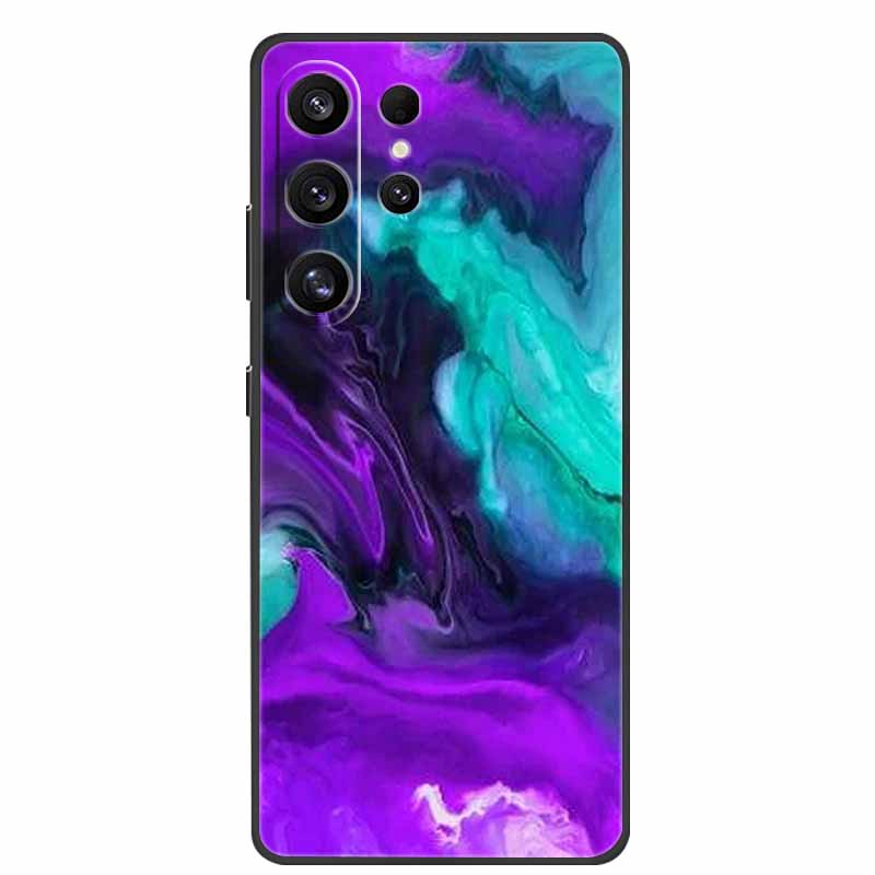 Phone Case For Samsung Galaxy S26 Ultra Colorful Painted Soft Silicone Bumper for Samsung S26 Ultra Case Marble Shockproof Cover