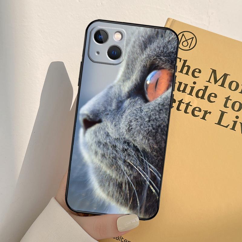 Чехол для телефона Британская короткошерстная кошка Для iPhone 17 16 15 14 11 12 13 Pro Max mini XR 16e 15 16 Plus 17 Air Полное покрытие