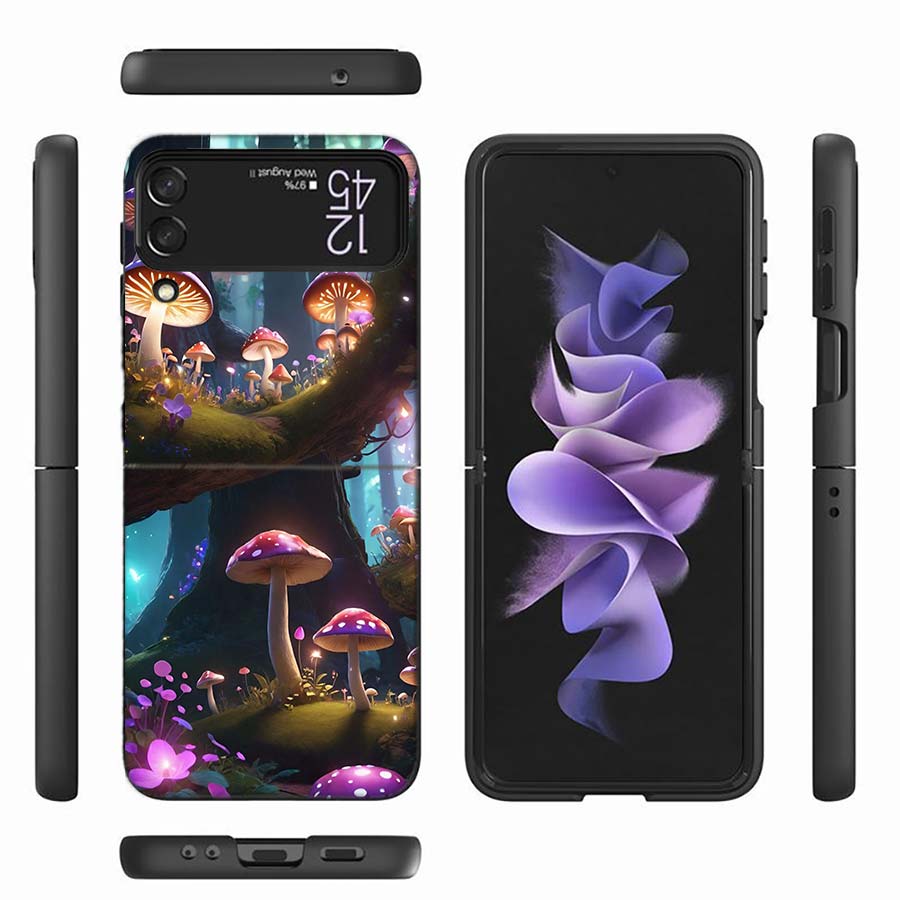 Чехол для телефона 'Лес Мечты' с изображением грибного домика для Samsung Z Flip 6 7 5G Z Flip 5 Galaxy Z Flip 3 4 5G ZFlip Ударопрочный Жесткий C