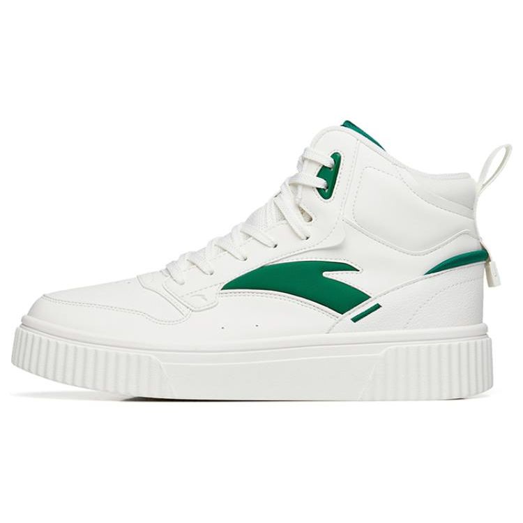 Anta Нескользящие высокие кроссовки для скейтбординга мужские кроссовки белые зеленые 912248015-4