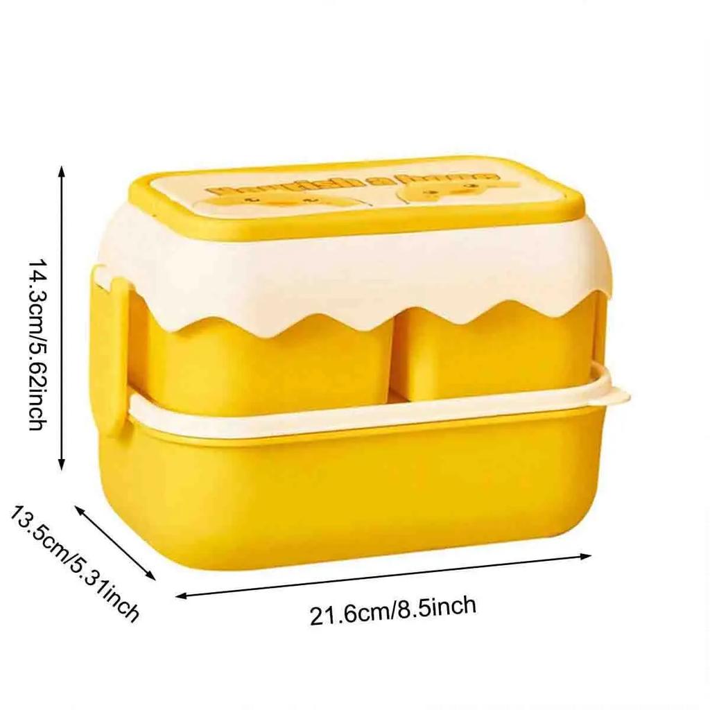 1pc - Lunch Box-Fresh-Keeper with Spacious Compartments and Cutlery Set - Portable Food Storage Container for School and Kitchen