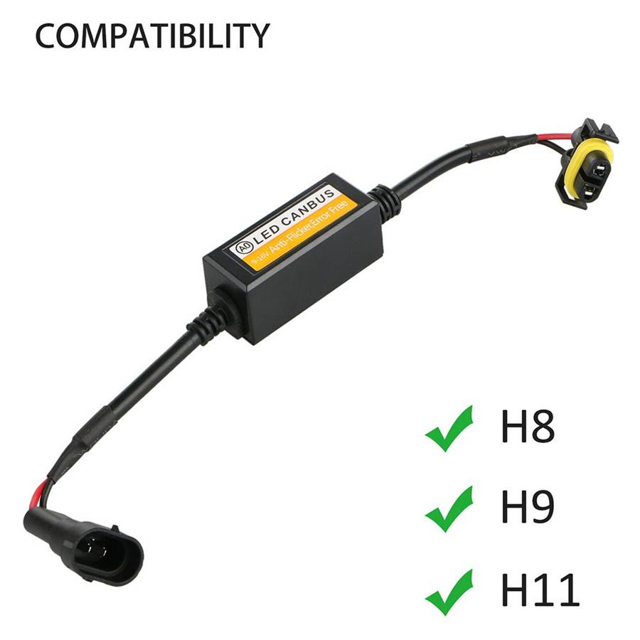 2X H8 H9 H11 LED Headlight Decoder Canbus Anti Flicker Error Free Load Resistor