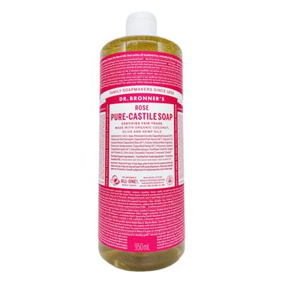 Доктор. Гель для душа Bronner's Rose Pure Castile Soap с ароматом розы, 1 шт., 950 мл