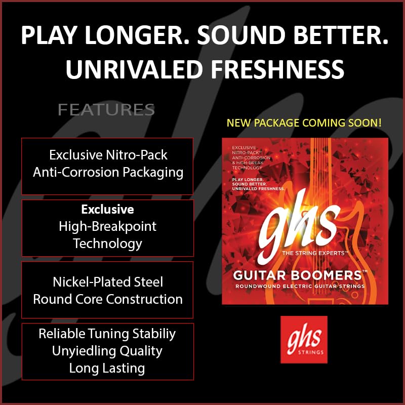 GHS Strings GHS Electric Guitar Strings Guitar BOOMERS Light+ 10.5-48 GB10-1/2