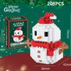 Christmas Gifts Micro Building Block DIY Domino Game Santa Claus Reindeer Holiday Puzzle Assembling Bricks Table Decoration Toys