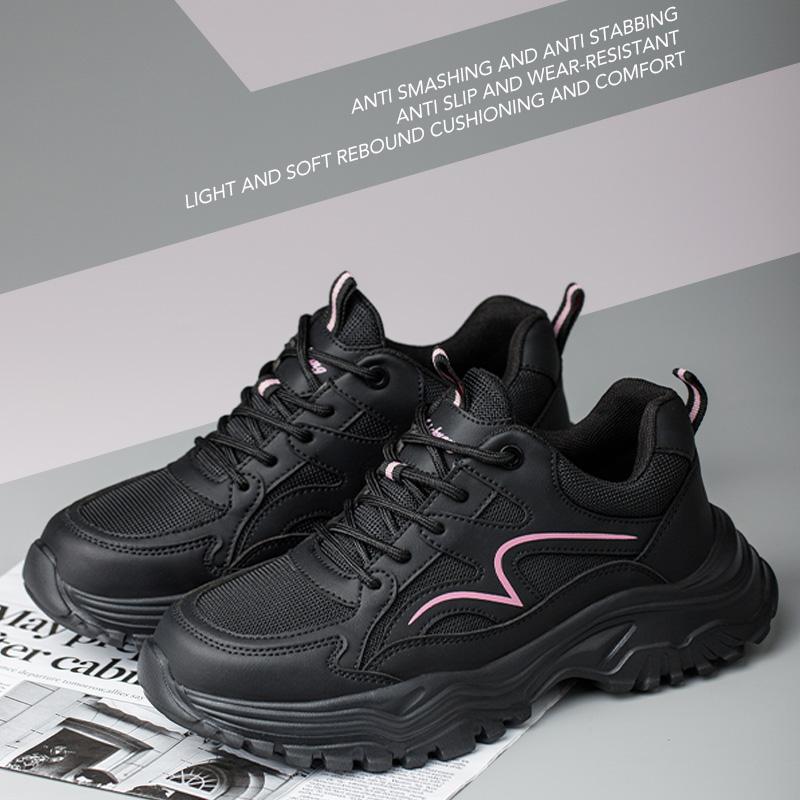 Safety Shoes Women Work Sneakers Structured Shoes Pneumatic-Proof Protective Shoes Work Boots Steel Toe Female Platform Shoes