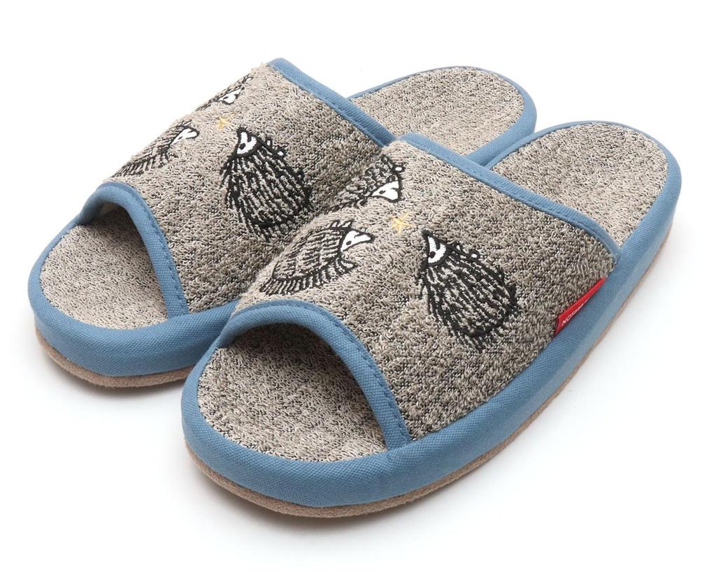 ЛИЗА ЛАРСОН Тапочки-ежики и тапочки [Милые] Женские Мужские Открытый носок (Синий, Л)