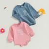 Baby Girls Long Sleeve Jumpsuits Casual Letter Print Sweatshirt Romper for Newborn Infant Toddler Cute Clothes