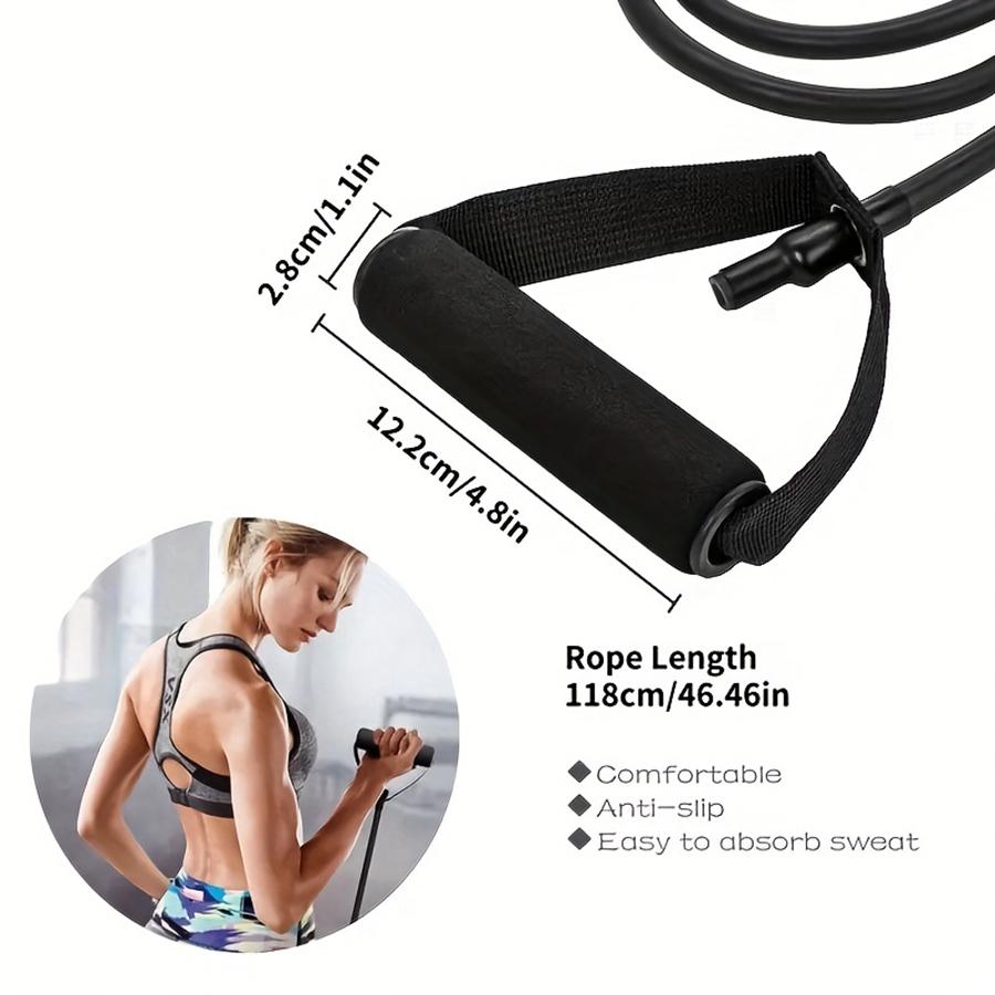 1pc 4-Level Resistance Bands with Handles for Home Workouts and Strength Training Perfect for Yoga, Pilates,and Fitness Equipm