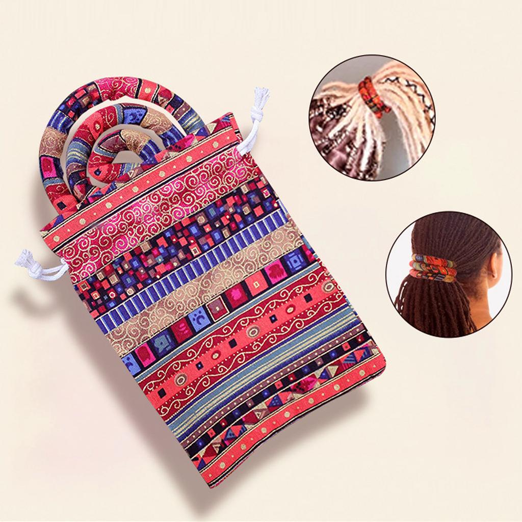 Резинка для волос со спиральным замком, аксессуар для дредов, гибкая резинка для волос с сумкой для хранения, резинки для волос для женщин и мужчин