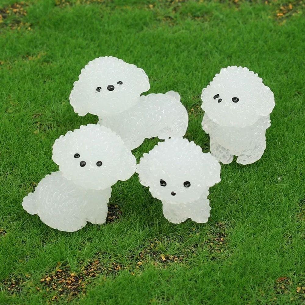Cartoon Noctilucent Dog Figurines Handmade Micro Landscape Decoration Car Decoration