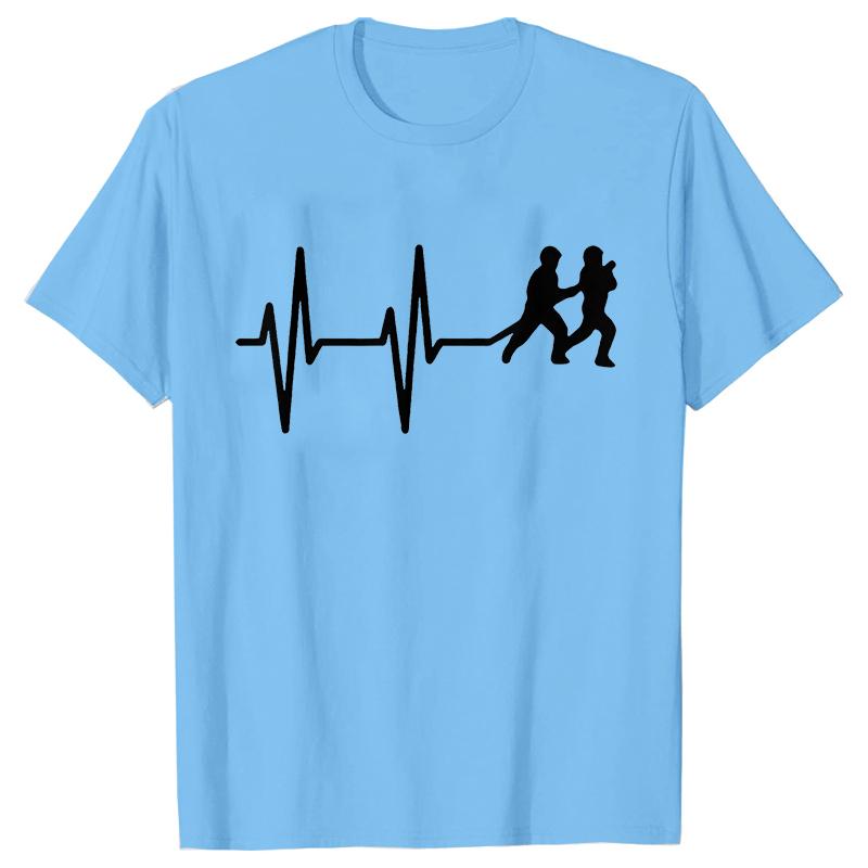 Повседневная мужская одежда Футболка Fireman Heartbeat Firefighter Мужская футболка Fire Worker Rescue Футболки с коротким рукавом Топы с коротким рукавом