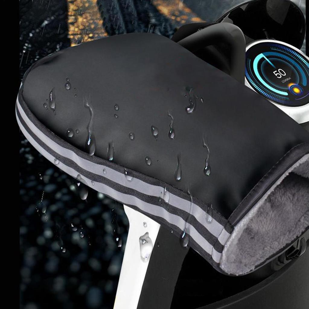 Мотоциклетные теплые перчатки Накладки на ручки Теплые Водонепроницаемые Ветрозащитные Муфты со светоотражающими полосами Велосипедные варежки на руль для повседневной городской езды