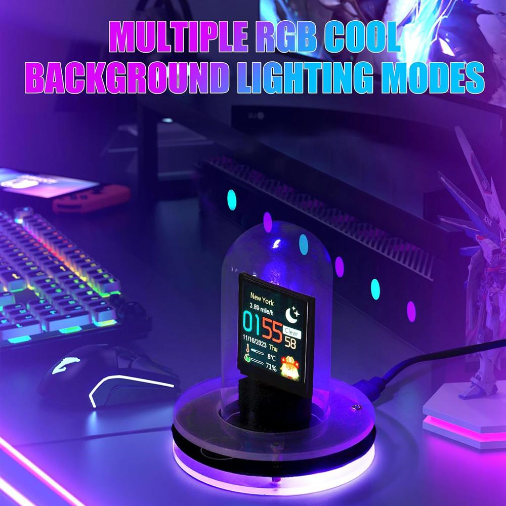 Трекер цен на биткоины. Будильник на ламповых индикаторах Nixie с цветной RGB-подсветкой и метеостанцией WIFI. Альбом своими руками и GIF-анимация