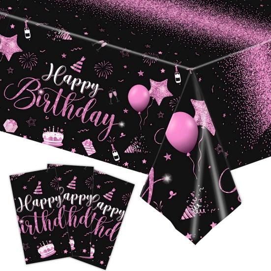 Скатерть «С Днем Рождения», водонепроницаемая, устойчивая к пятнам, прямоугольная одноразовая пластиковая защитная крышка для обеденного стола
