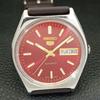 ЯПОНИЯ ВИНТАЖ SEIKO 5 АВТОМАТИЧЕСКИЕ МУЖСКИЕ ЧАСЫ КРАСНЫЙ ЦИФЕРБЛАТ a701292-5 R206a-a701292
