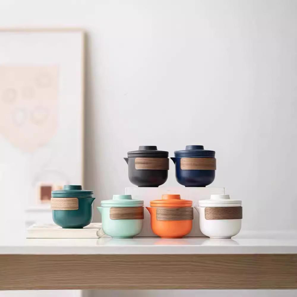 Travel tea set small set portable portable express cup outdoor camping travel teapot teacup one pot two cups
