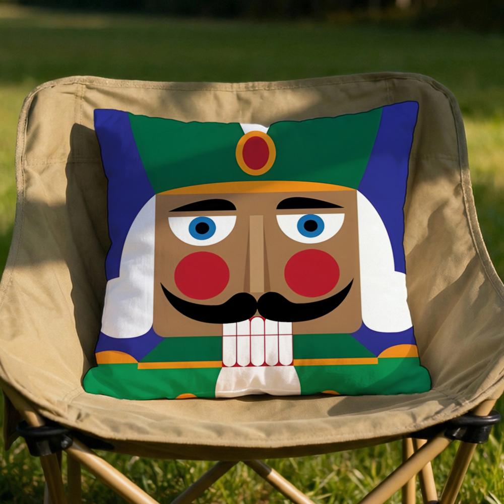Figure NNutcracker Doll Cushion Cover Soft Reversible  Durable Pillow Cover  MultiScene Use for Home  Car Daily Comfort