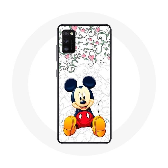 Coque pour Oppo A16 Mickey Mouse Fleurs Cœurs