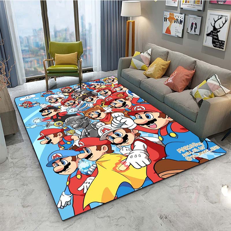 Anime CARTOON-M-MA-RIO-GAME UnSlip Rug for Living Room,Bedroom,Playroom,Kitchen,Door,Prayer Floor Mat Decor Carpet Gift Alfombra