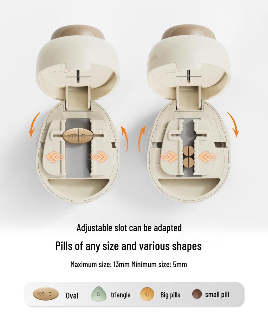 Portable Multi-functional Pill Cutter & Dispenser: 4-in-1 Medicine Storage and Splitter Tool