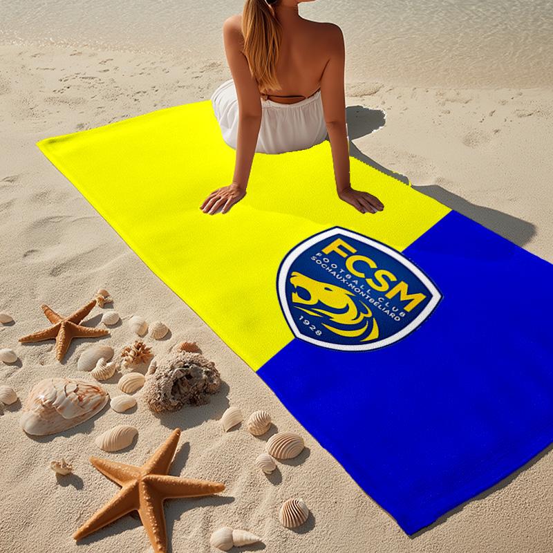 1PC Sochaux-montbeliard Crest Beach Towel - Soft, Absorbent Microfiber, Lightweight, Ideal for The Beach, Parties, Travel, Camping fan gifts