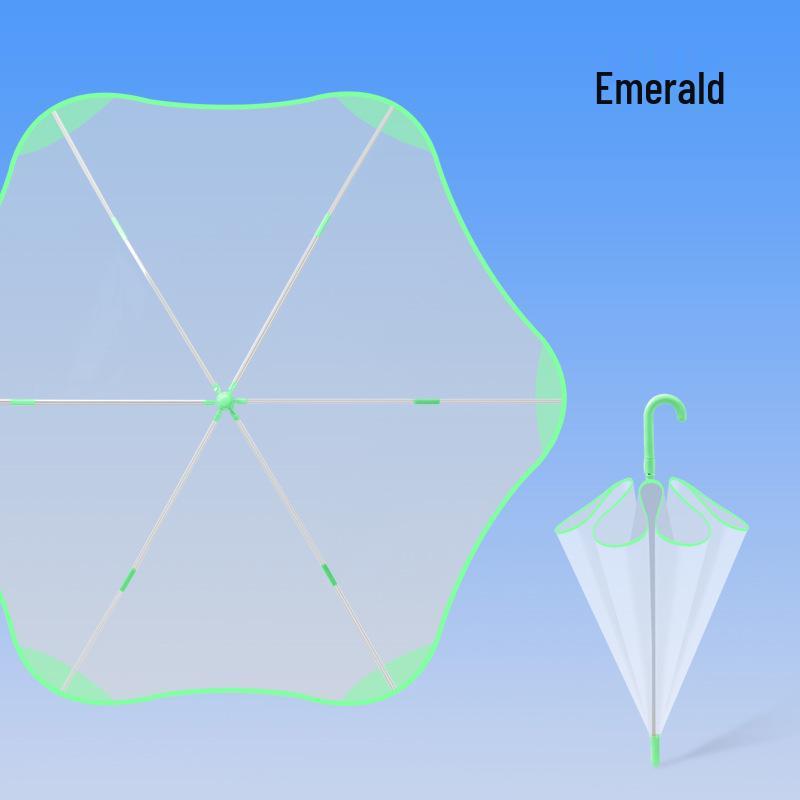 Детский безопасный прозрачный зонт с мультяшным рисунком: Автоматический, Дизайн с круглыми углами для мальчиков и девочек детского сада