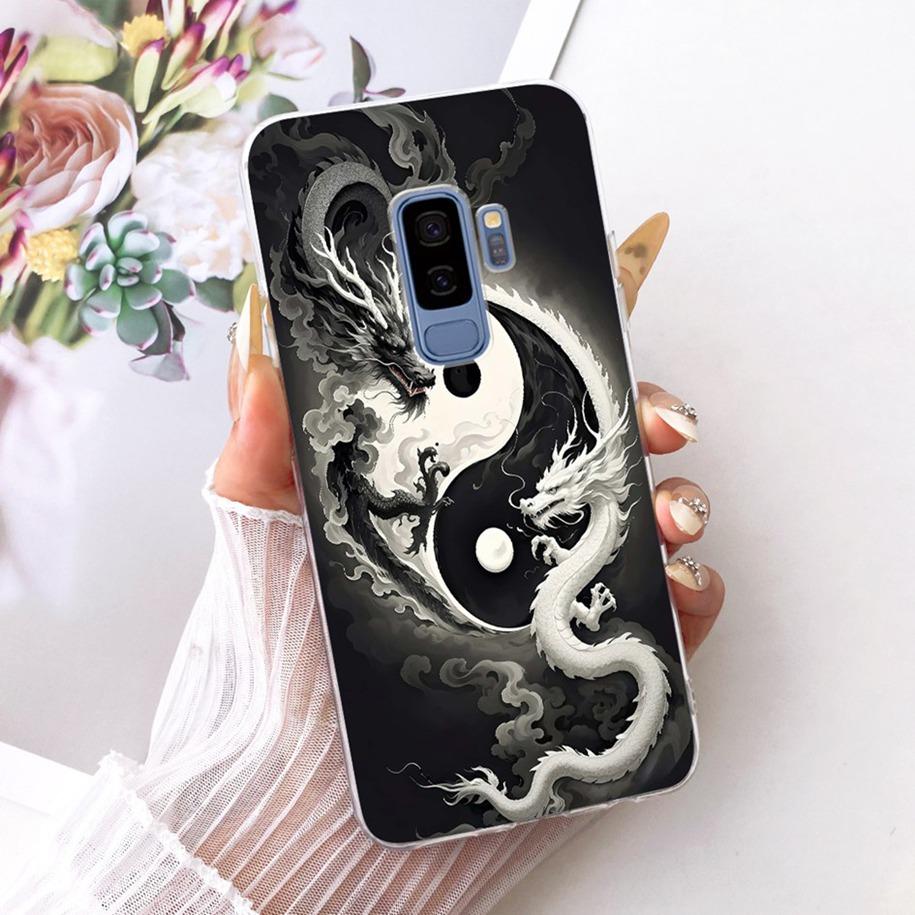 For Samsung Galaxy S9 S9+ Case SM-G960F SM-G965F Cover Fashion Dragon Lion Cartoon Soft Silicone Bumper on Samsung S9 Plus Shell