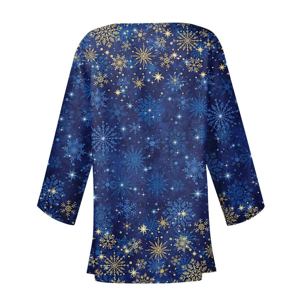 Женская повседневная мода Caot с рождественским принтом Легкая куртка средней длины Кардиган