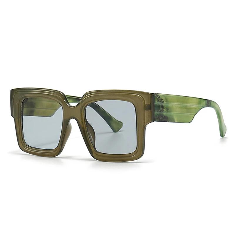 SHAUNA Fashion Oversized Square Candy Color Women Sunglasses Retro Clear Light Gray Eyewear Men Green Pink Wide Legs Sun Glasses