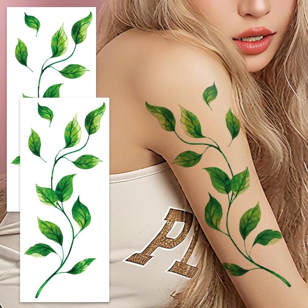 Large Realistic Vine Tattoos 2 Sheets - Waterproof Leaf Body Art Stickers For Women, Party & Events