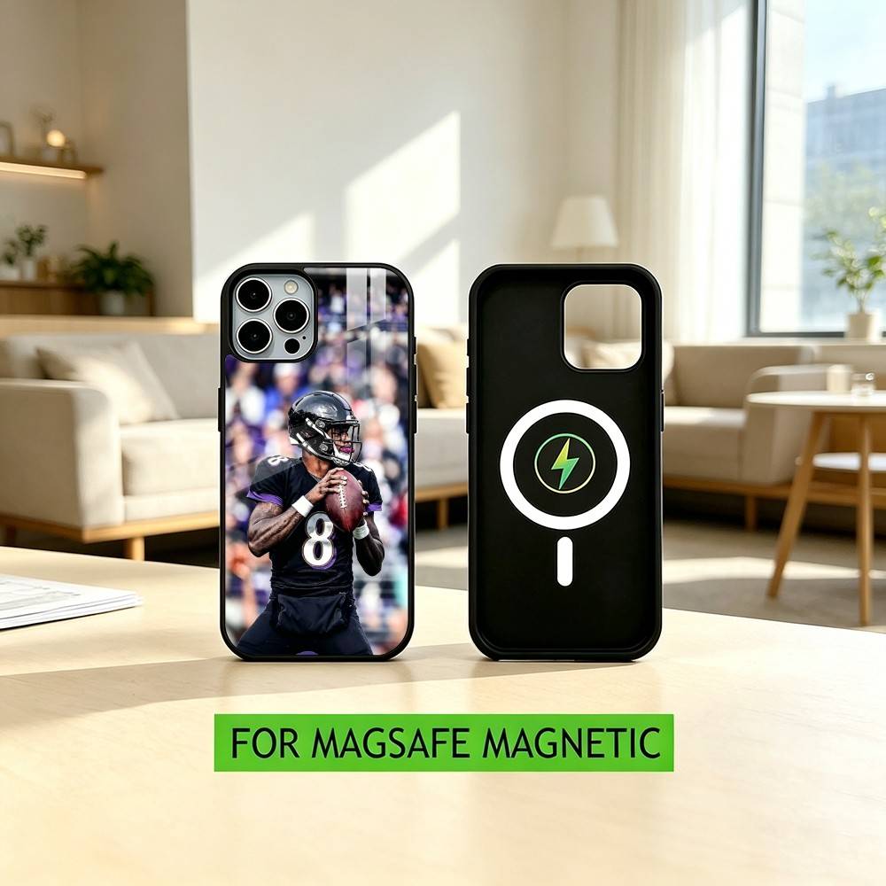 Lamar Jackson American Football 8 Phone Case For iPhone17,16,15,14,13,12,11 Plus,Pro Magnetic with Magsafe Wireless Charging