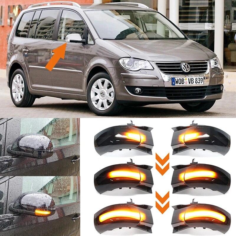 Для VW Volkswagen Touran 2003, 2004, 2005, 2006, 2007, 2008, 2009, 2010, светодиодный динамический указатель поворота, боковое зеркало, последовательный поворотник.