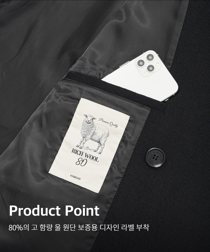 Kiimuir [Wool 80] Woolrich Double Peacoat_Black