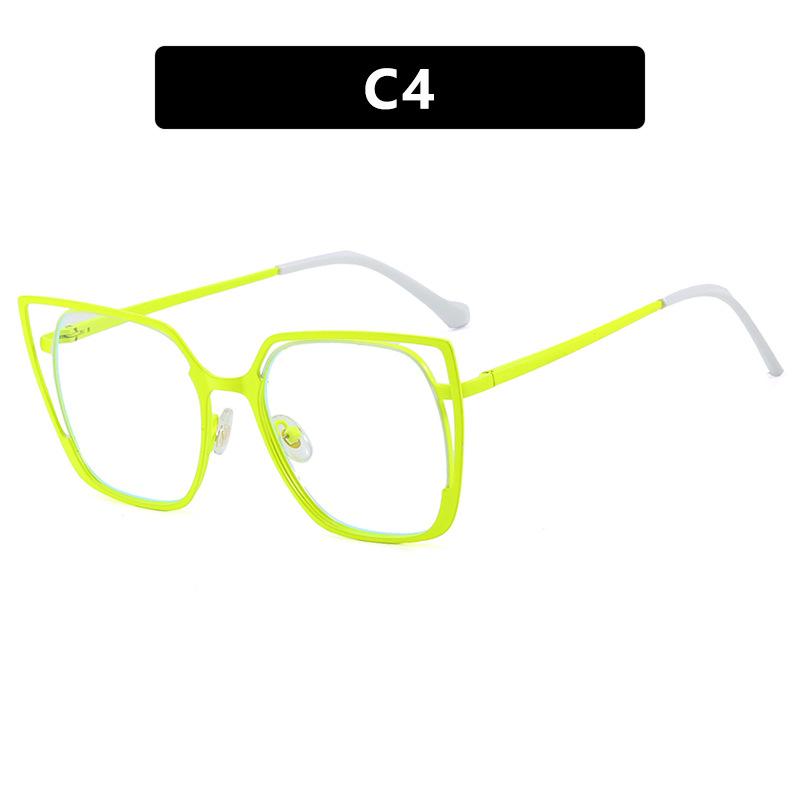 Square hollow flat mirror new anti-blue glasses frame European and American plain face high-end sense versatile glasses frame women