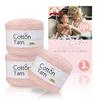Cotton Fluffy Yarn Baby RMY.H Yarn, Spring/Summer, Medium-Fine, 100g, 3-Roll Set, (08 Pink)
